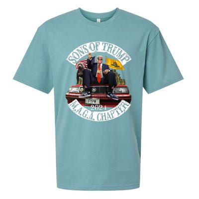 Sons Of Trump Maga Chapter 2024 With Pitbull Car Sueded Cloud Jersey T-Shirt