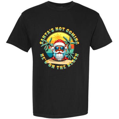 SantaS On The Beach. Funny Surfer Alternative Christmas Garment-Dyed Heavyweight T-Shirt