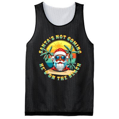 SantaS On The Beach. Funny Surfer Alternative Christmas Mesh Reversible Basketball Jersey Tank