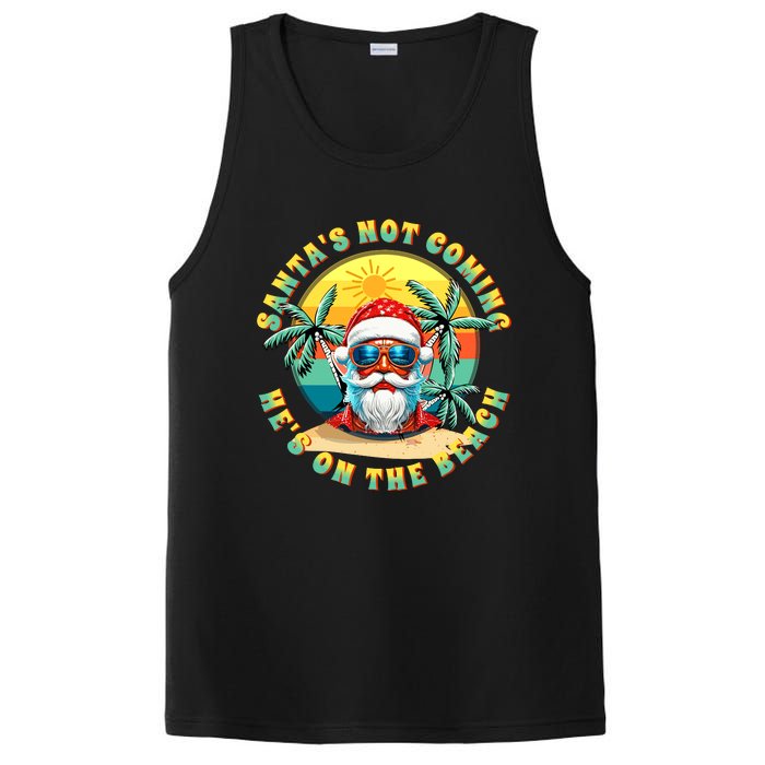 SantaS On The Beach. Funny Surfer Alternative Christmas PosiCharge Competitor Tank