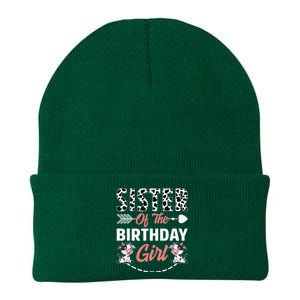 Sister Of The Birthday Cow Birthday Farm Animal Knit Cap Winter Beanie