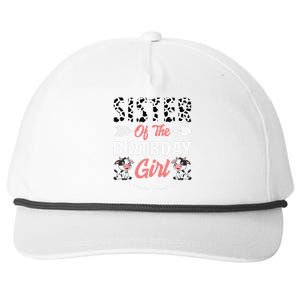 Sister Of The Birthday Cow Birthday Farm Animal Snapback Five-Panel Rope Hat