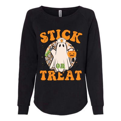 Stick Or Treat Funny Halloween Nurse Womens California Wash Sweatshirt