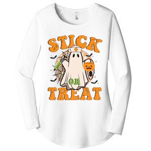 Stick Or Treat Funny Halloween Nurse Women's Perfect Tri Tunic Long Sleeve Shirt