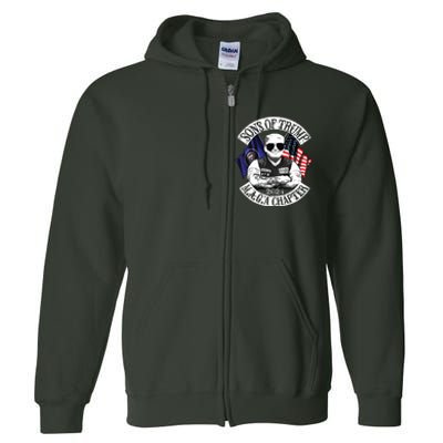 Sons Of Trump Maga Chapter 2024 Biker For Trump Full Zip Hoodie