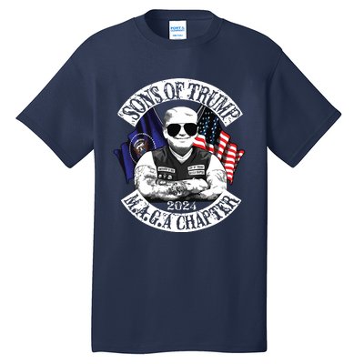 Sons Of Trump Maga Chapter 2024 Biker For Trump Tall T-Shirt