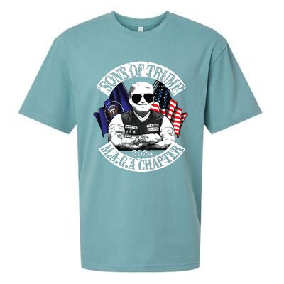 Sons Of Trump Maga Chapter 2024 Biker For Trump Sueded Cloud Jersey T-Shirt