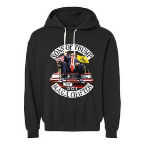 Sons Of Trump Maga Chapter 2024 With Pitbull Car On Back Garment-Dyed Fleece Hoodie