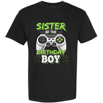 Sister of the Birthday Matching Video Game Birthday Gift Garment-Dyed Heavyweight T-Shirt