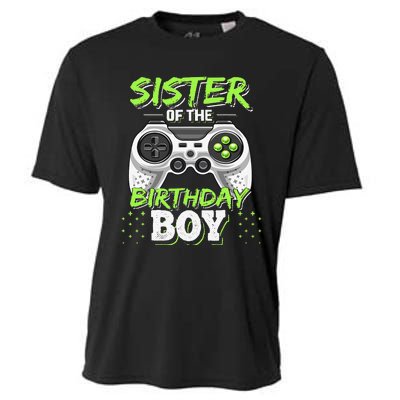 Sister of the Birthday Matching Video Game Birthday Gift Cooling Performance Crew T-Shirt