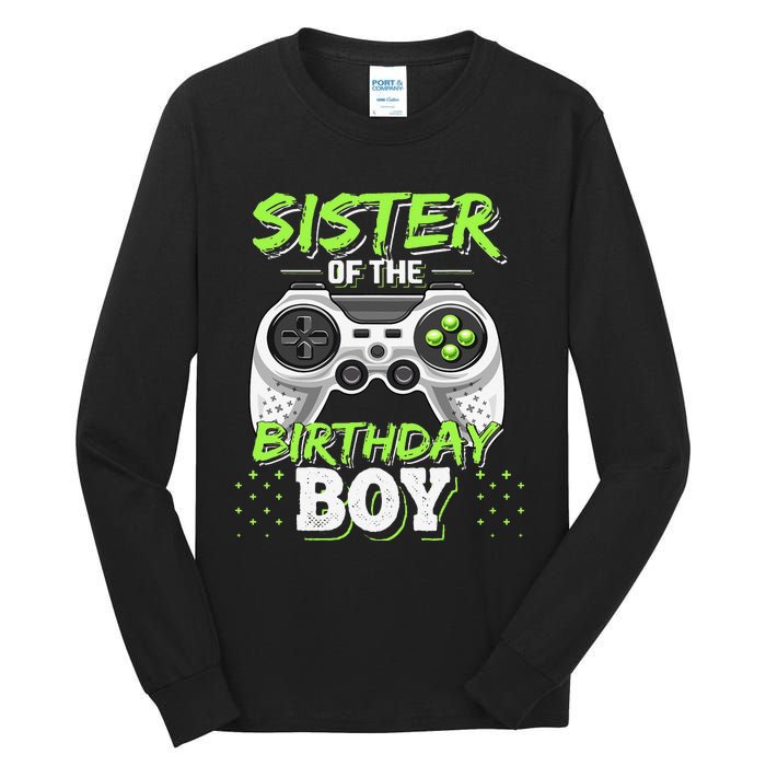 Sister of the Birthday Matching Video Game Birthday Gift Tall Long Sleeve T-Shirt