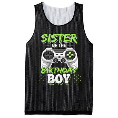 Sister of the Birthday Matching Video Game Birthday Gift Mesh Reversible Basketball Jersey Tank