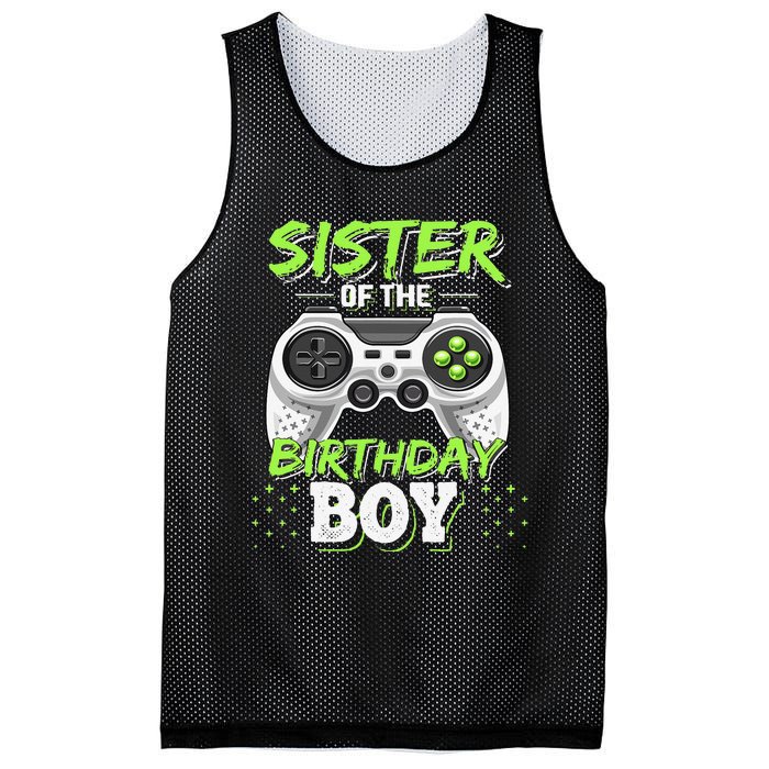 Sister of the Birthday Matching Video Game Birthday Gift Mesh Reversible Basketball Jersey Tank