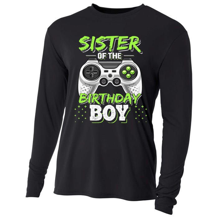 Sister of the Birthday Matching Video Game Birthday Gift Cooling Performance Long Sleeve Crew