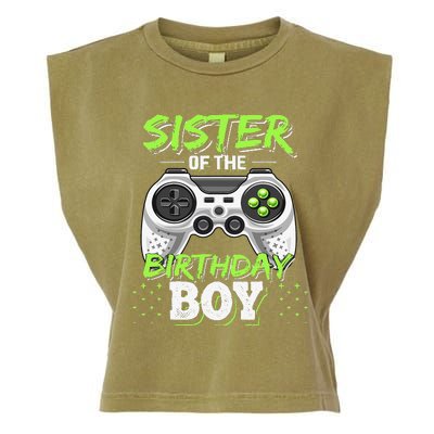 Sister of the Birthday Matching Video Game Birthday Gift Garment-Dyed Women's Muscle Tee