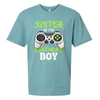 Sister of the Birthday Matching Video Game Birthday Gift Sueded Cloud Jersey T-Shirt