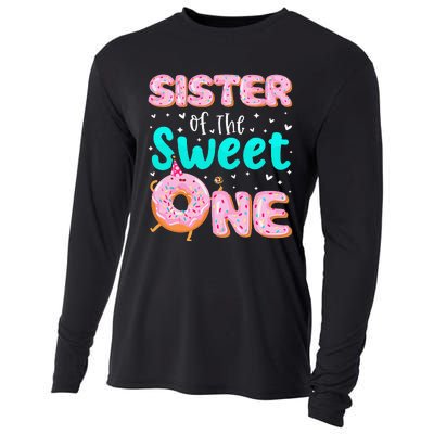 Sister Of The Sweet One 1st Birthday Donut Theme Family Cooling Performance Long Sleeve Crew