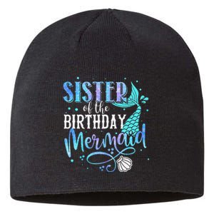 Sister Of The Birthday Mermaid Family Matching Party Squad Sustainable Beanie