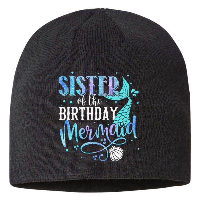 Sister Of The Birthday Mermaid Family Matching Party Squad Sustainable Beanie