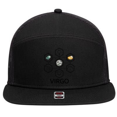 Signs Of The Zodiac Earth Elet Planet Mercury Virgo Facts Great Gift 7 Panel Mesh Trucker Snapback Hat