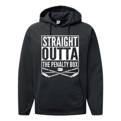 Straight Outta The Penalty Box Hockey Performance Fleece Hoodie