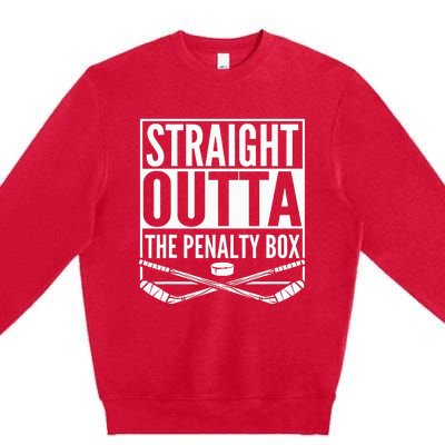 Straight Outta The Penalty Box Hockey Premium Crewneck Sweatshirt