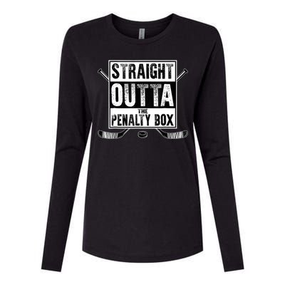 Straight Outta The Penalty Box Hockey Womens Cotton Relaxed Long Sleeve T-Shirt