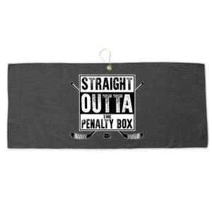 Straight Outta The Penalty Box Hockey Large Microfiber Waffle Golf Towel