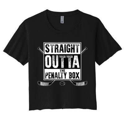 Straight Outta The Penalty Box Hockey Women's Crop Top Tee