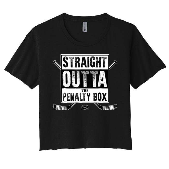 Straight Outta The Penalty Box Hockey Women's Crop Top Tee