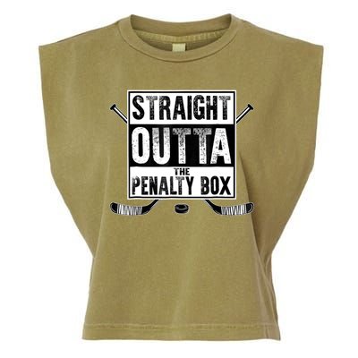 Straight Outta The Penalty Box Hockey Garment-Dyed Women's Muscle Tee