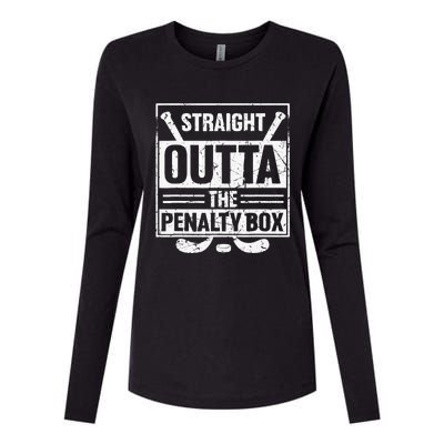 Stright Outta The Penalty Box Ice Hockey Hockey Ice Hockey Womens Cotton Relaxed Long Sleeve T-Shirt