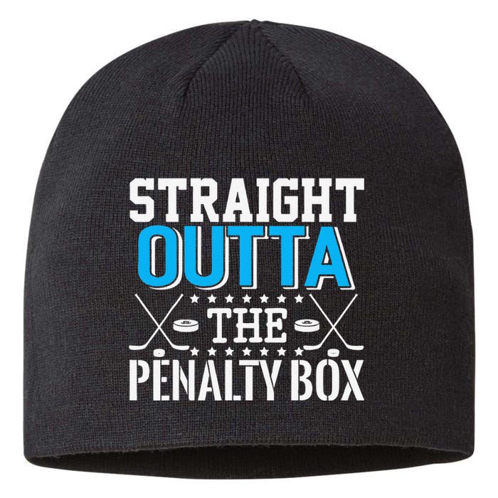 Straight Outta The Penalty Box Funny Hockey Player Sustainable Beanie