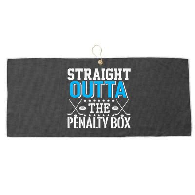 Straight Outta The Penalty Box Funny Hockey Player Large Microfiber Waffle Golf Towel