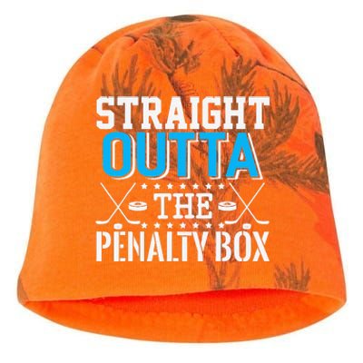 Straight Outta The Penalty Box Funny Hockey Player Kati - Camo Knit Beanie