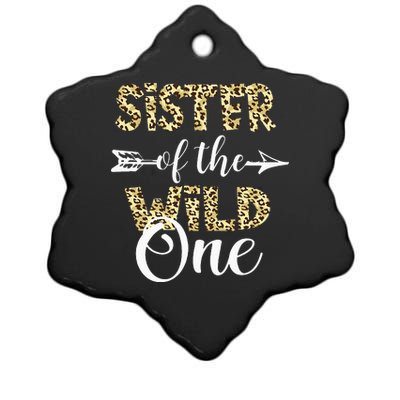 Sister Of The Wild One Zoo Themed 1st Birthday Party Ceramic Star Ornament