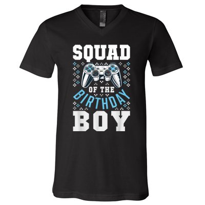 Squad Of The Birthday Boy Matching Video Gamer Birthday V-Neck T-Shirt