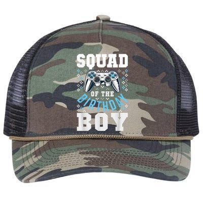 Squad Of The Birthday Boy Matching Video Gamer Birthday Retro Rope Trucker Hat Cap