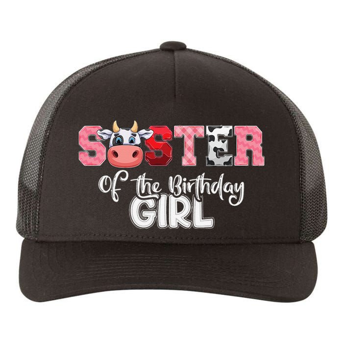 Sister of The Birthday  Cow Family Cow Farm Matching Yupoong Adult 5-Panel Trucker Hat