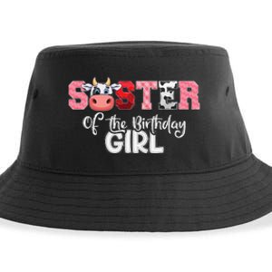 Sister of The Birthday  Cow Family Cow Farm Matching Sustainable Bucket Hat