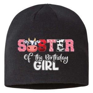 Sister of The Birthday  Cow Family Cow Farm Matching Sustainable Beanie