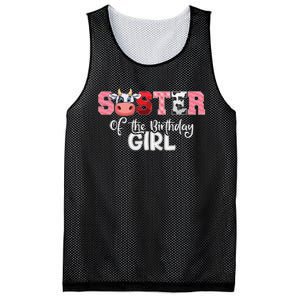 Sister of The Birthday  Cow Family Cow Farm Matching Mesh Reversible Basketball Jersey Tank