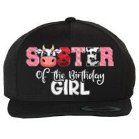 Sister of The Birthday  Cow Family Cow Farm Matching Wool Snapback Cap