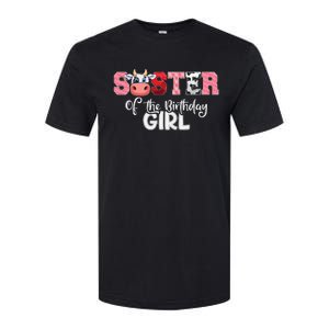 Sister of The Birthday  Cow Family Cow Farm Matching Softstyle CVC T-Shirt