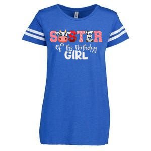 Sister of The Birthday  Cow Family Cow Farm Matching Enza Ladies Jersey Football T-Shirt