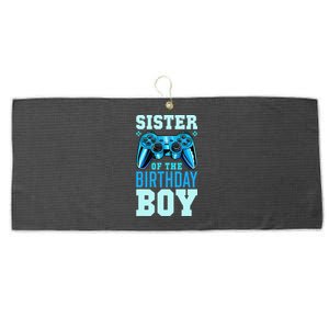 Sister of the Birthday Matching Video Gamer Birthday Large Microfiber Waffle Golf Towel