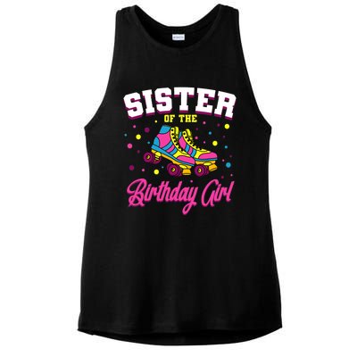 Sister Of The Birthday Girl Roller Skates Bday Skating Party Ladies PosiCharge Tri-Blend Wicking Tank