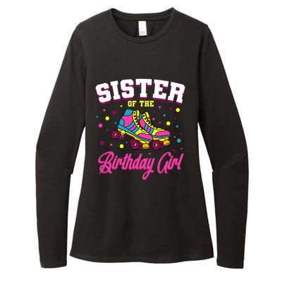 Sister Of The Birthday Girl Roller Skates Bday Skating Party Womens CVC Long Sleeve Shirt