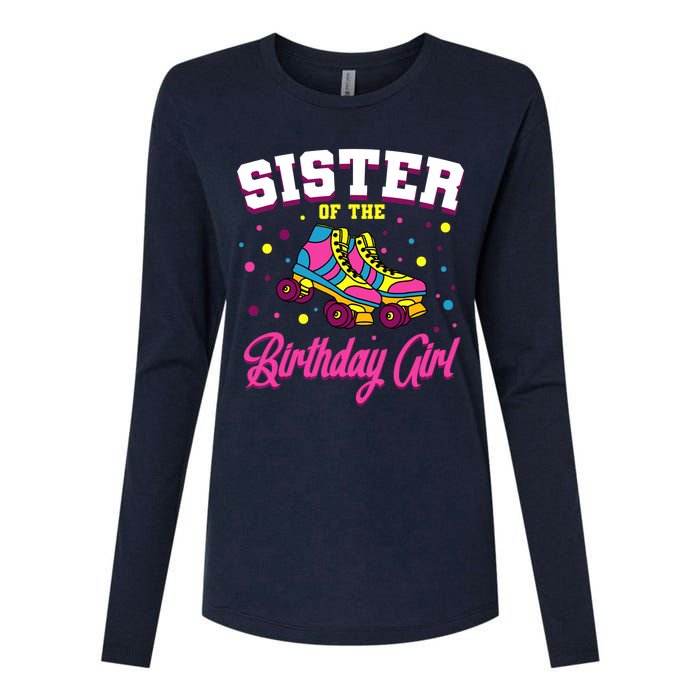 Sister Of The Birthday Girl Roller Skates Bday Skating Party Womens Cotton Relaxed Long Sleeve T-Shirt