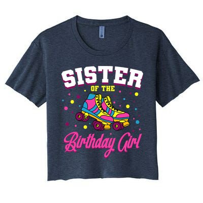 Sister Of The Birthday Girl Roller Skates Bday Skating Party Crop Top